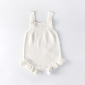 Pasgeboren babyjongens meisjes zomer rompers baby spaghetti riemen mouwloze gebreide jumpsuit peuter bodysuit voor 0-18 maanden l2405