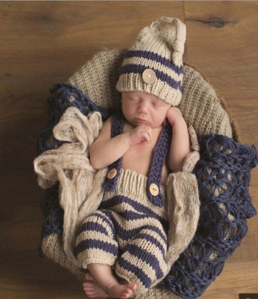 Recién nacidos Baby Boys Unisex Crochet Knit Disfraz Po Poggy Poggy Outfits2637120