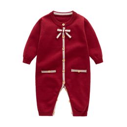 Vêtements pour nouveau-né à manches longues, barboteuse pour bébé fille de 0 à 24 mois, combinaisons tricotées en coton, hiver, automne et printemps