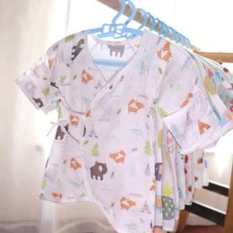 Pasgeboren babykleding mousseline katoen baby meisjes rompertjes dunne kimono jumpsuits cartoon jongen robe nachtkleding vlinderjurk zomer kleding