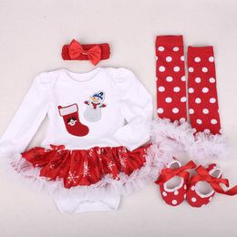 Ensemble de vêtements pour nouveau-né, Costumes de noël pour bébé, robe de fête d'anniversaire, combinaison Tutus, barboteuse, tenue de noël 0-2T