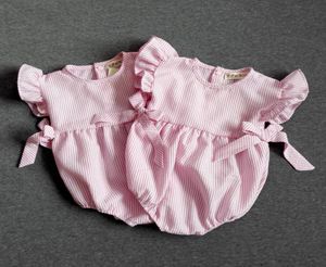 Nouveau-né bébé coton lin tissu rides bébés barboteuses européenne et américaine dernière conception vêtements pour bébés tout-petits enfants cavaliers6898819