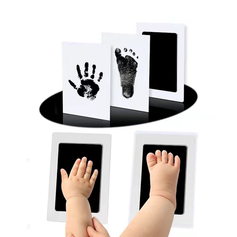 Recém -nascidos Baby Diy Hand e Pegada Kit de Ink Pads de tinta moldura Handstrint Crianças Acessórios de lembrança Presente de chá de bebê seguro limpo