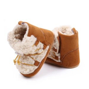 Pasgeboren baby eerste wandelaars unisex fleece bootie winter super warme baby peuter dikker wieg schoenen klassieke antislip vloer laars