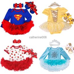 Vestidos de niña recién nacida, conjunto de zapatos con diadema, conjuntos de ropa infantil para niños, tutú para niñas, ropa para niños, vestido de manga corta de verano L230625