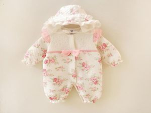 Nouveau-né bébé fille enfants vêtements barboteuses formelles hiver princesse barboteuse enfant en bas âge épaissir vêtements de bébé 1er anniversaire 012Months4953647