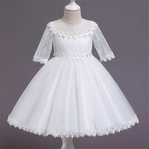 Nouveau-né bébé filles robe dentelle robe de mariée blanche été enfants vêtements enfant en bas âge vêtements de baptême infantile enfants robes d'anniversaire Q0716