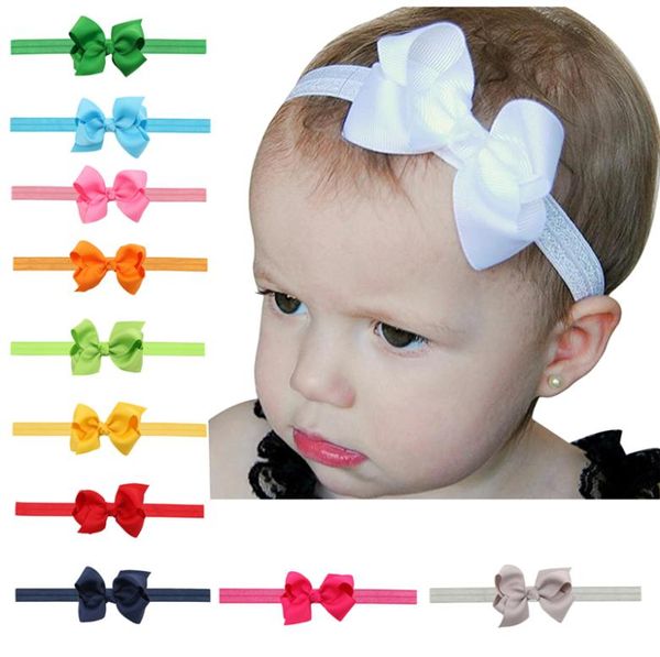 Bebés recién nacidos Diademas Flor Niños Cinta de grosgrain 8 cm Arco Elástico Bandas para la cabeza Niños Bowknot Hairbands Niños Accesorios para el cabello 9390110