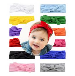 Recién nacidos niñas infantiles orejas de conejo turbante accesorios para la banda de la banda del cabello del cabello del bebé del conejito de la banda de la cabeza5749290