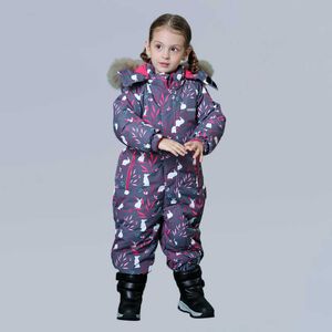 Nouveau-né bébé filles hiver 2021 barboteuse snowsuit coton motif floral fermeture éclair avec capuche infantile pardessus enfants vêtements de neige combinaison H0909