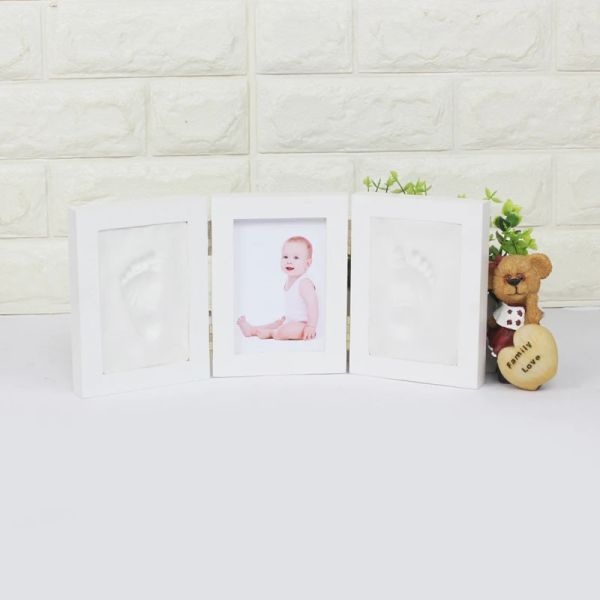 NOUVEAU-NÉBÉ Bébé empreintes et empreintes photo Cadre photo avec kit d'argile pour bébé garçon Souvenirs Toys Cadeaux Baby Products Home Decor