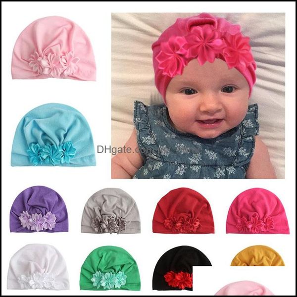 Nouveau-né bébé chapeaux fleur cravate couverture casquettes infantile filles Inde garçon automne hiver 4M-6T 07 livraison directe 2021 accessoires bébé enfants Maternit