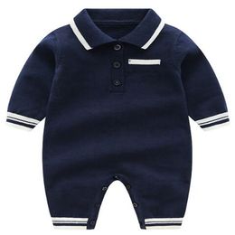 Nouveau-né bébé à manches longues barboteuse tricot coton Toddle infantile body combinaisons escalade vêtements enfants pull vêtements