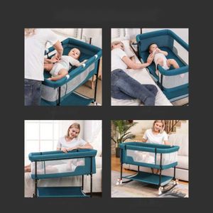 Berceau pliant européen portable pour enfants nouveau-nés, berceaux multifonctionnels lits berceau convertible latéral