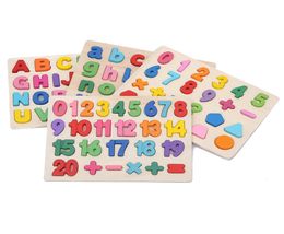 Pasgeboren baby -puzzelbrief en nummervorm Peuter Jigsaw voor kinderen jongens en meisjes vroege kinderjaren educatieve speelgoed71130999