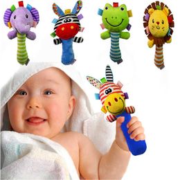 Newborn Baby Rattle Toys frog lion hand Rattles Pacify plush Doll infant Music Hand Bells kids Baby toys for Boy Toy
