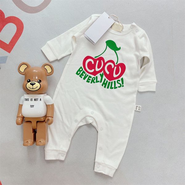 Nouveau-né bébé barboteuses filles et garçon à manches longues printemps coton vêtements marque lettre imprimer infantile barboteuse enfants Ourfits