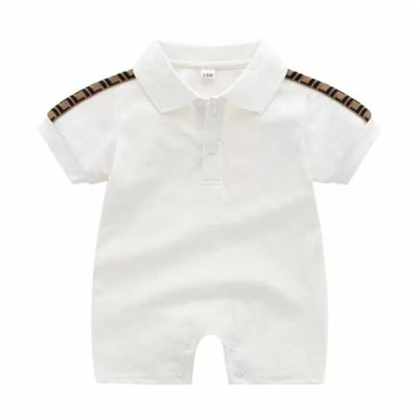 Nouveau-né Bébé Barboteuses Enfants Filles Garçon À Manches Courtes Coton Vêtements Designer Lettre Imprimer Infant Bébé Combinaisons Enfants Pyjamas 0-24 Mois