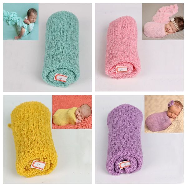 Envoltura elástica para bebé recién nacido, accesorios para fotografía, accesorios para fotografía de bebé, envoltura para bebé, 15 colores