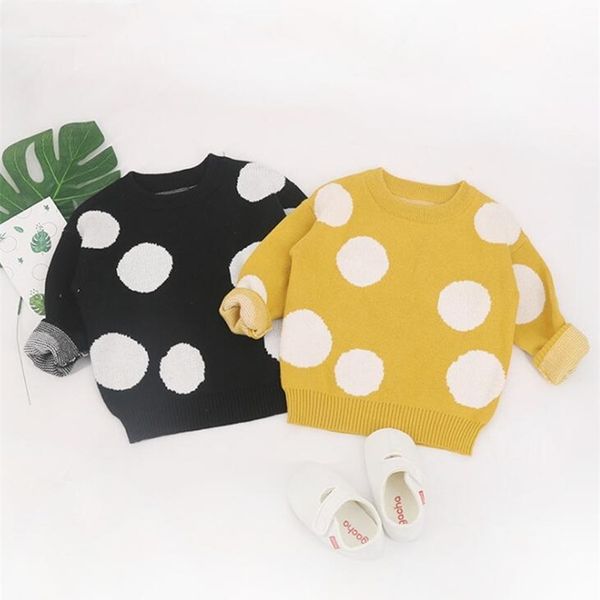 Nouveau-né Bébé Chandail Coton Bébé Filles Vêtements Cardigans Dot Tricoté Infant Toddler Chandails Pour Garçons Enfants Manteau Outwear 0-7Y 201109