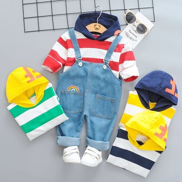 Nouveau-né Garçons Girls Vêtements Printemps Enfants Vêtements Enfant Enfant Toddler Tops Tops Tops Jeans Logoplanie Ensemble Baby Casual Tracksuit 201127