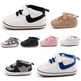 Newborn Boys Girls First Walkers Kids Toddlers Lace Up PU Sneakers Prewalker Baby Shoes