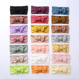 Nouveau-né câble tricot bandeau bébé nœud papillon Turban bandeau enfants nervuré arcs enfants fille élastique bandeaux chapeaux