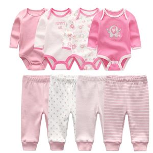 né coton à manches longues bébé costumes unisexe bébé filles body pantalons pour bébés enfants vêtements ensembles vêtements pour enfants LJ201223