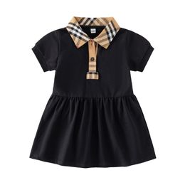 Vestido recién nacido vestidos de marca de lujo para niñas vestido de diseñador ropa de bebé de manga corta de algodón 0-24M