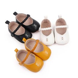 Pasgeboren meisje eerste wandelaars zacht lederen baby mocassins eenvoudige stijl peuter schoenen baby meisjes anti-slip prewalker