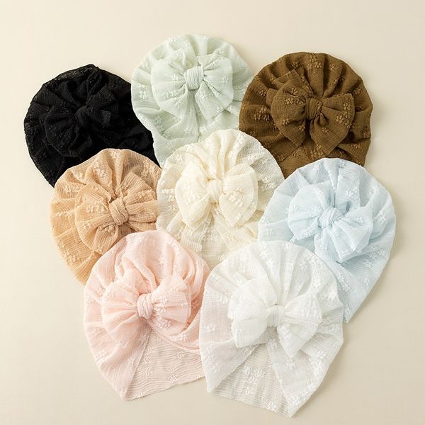 Recién nacido gorro de gorro de baby baby bow turban turban hollow fetal fetal tapa de capó suave fotografía accesorios de la cabeza de la cabeza