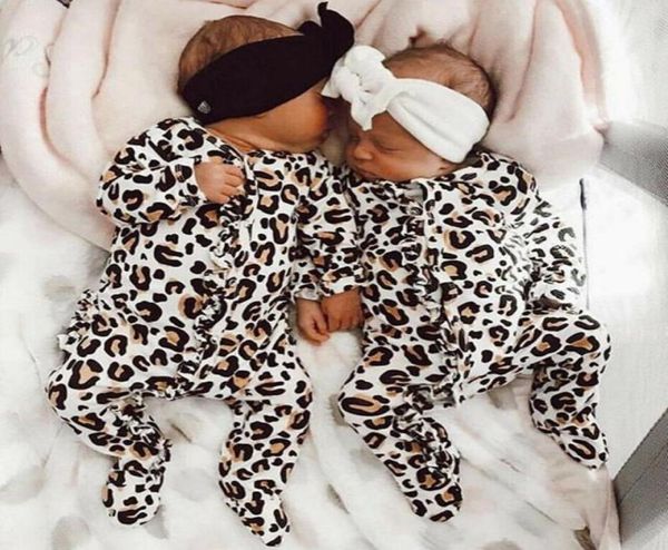 Nouveau-né bébé fille garçon imprimé léopard vêtements barboteuse combinaison tenues bébé vêtements enfants pour nouveau-nés romper7940004
