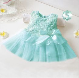Pasgeboren babykleding Baby Girl Princess Dress Lace Bow Little Girls Tule trouwfeest verjaardagsjurken 0-24m
