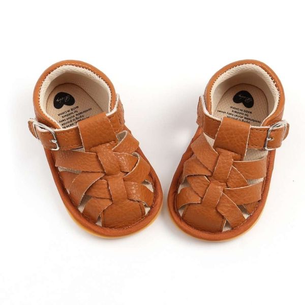 Sandalias de verano infantiles recién nacidos First Walkers PU Pu Caza sin deslizamiento para caminar antideslizantes Sandalia suave Sandal Baby Boy Girl Shoe L2405