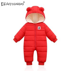 Newborn Jumpsuit Fashion Winter Baby Kids Clothes Hoodies Overalls Baby Boys Snowsuit Snow Wear Girl Coats Children Outfit 0-2Y 210226