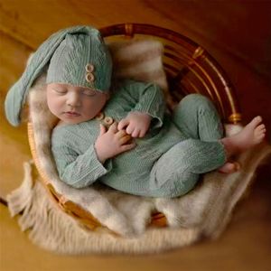 La photographie nouveau-née accessoires One Piece Baby Photo Vêtements Baby Jumpsuit Soft Knitted One Piece avec chapeau Crochet Raiper