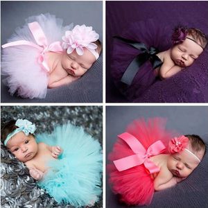 Pasgeboren fotografie rekwisieten zoete ontwerp foto rekwisieten met hoofdband baby baby kostuum outfit prinses tutu rok zomerjurk