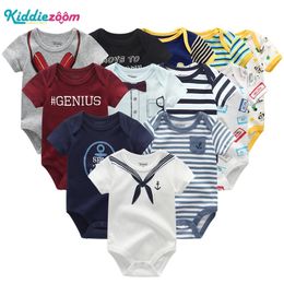 Ensembles de nouveau-nés 100% coton Summer Rompers à manches courtes Body Vêtements Ropa Bebe Baby Boy Vêtements 210309