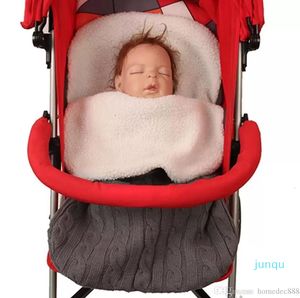 Couverture de couchage pour nouveau-né, sacs de couchage doux pour bébé, couvertures pour poussette pour bébé, sac de nuit, chancelière épaisse pour bébé, enveloppe en tricot DH0626 052