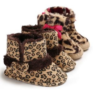 Pasgeboren zachte eerste Walker baby winterlaarzen mocassin schattige luipaard peuter kinderjongen meisje prewalker schoenen 2 kleurenparen groothandel