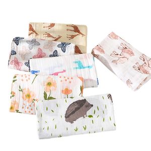 Nouveau-né emmailloter bébé gaze enveloppes serviette de bain infantile été tenir couette emmailloter salle de bain couverture tout-petit animal poussette couverture nourrissons robes literie 61 couleur BC772