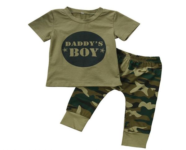 NOUVEAU-BANNE TODDLER bébé garçon fille camo tshirt tops pantalons tenues de jeu 024m