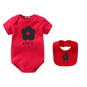 Боди для новорожденных, комплект из двух предметов, летние детские комбинезоны, одежда из чистого хлопка с короткими рукавами для новорожденных, классические комбинезоны с принтом, одежда CSD2401035-6