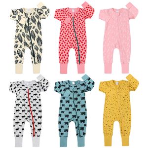 Pasgeborenen baby pyjama peuter bodysuit baby romper meisjes jongenskleding lange mouwen printen overalls voor baby's