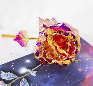 NewChristmas Day Decoratieve Bloemen Kransen Gift 24K Gold Folie Plated Rose Creative Gifts Lads Forever for Valentine's Girl Gifts LLD