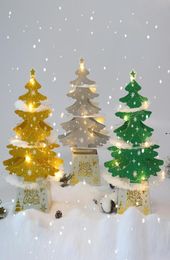 DÉCORATIONS DE NEWCHRASTMES MINI BURANCE ARBRES DE CHROIS Ornements d'arbre de Noël Card popup brillante avec lumières Décoration de Noël LLA91257165511