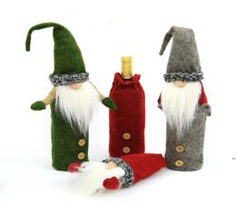 NewChristmas Gnomes Botella de vino cubierta a mano Tomte Gnomes Santa Claus Toppers Bolss Decoraciones para el hogar de vacaciones EWC293058946