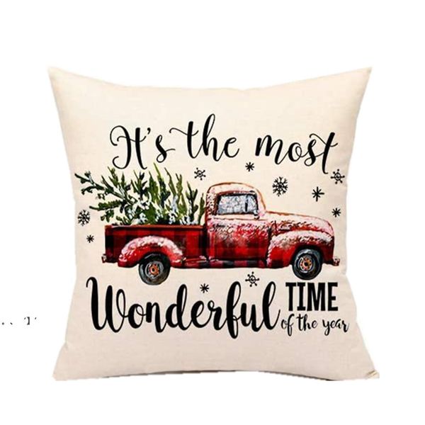 NOUVEAU Noël Taie d'oreiller Couvre Décorations De Noël Rouge Noir Plaids Coussin Oreillers Cas Pour Arbre De Noël Camion Père Noël Bonhomme De Neige LLE107