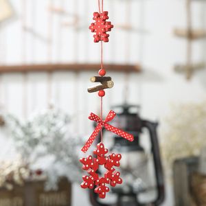 Arbre de Noël suspendus ornements à la main en bois flocon de neige coeur étoile ange nouvel an décorations de fête à la maison LLD11332