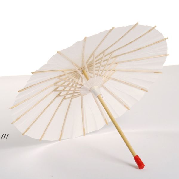 NOUVEAUClassique Blanc Bambou Papiers Parapluie Artisanat Papier Huilé Parapluies Peinture Vierge Mariée Mariage Parasol Scène Décoration RRB13138